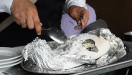 Chita (peruvian grunt) baked in a salt crust