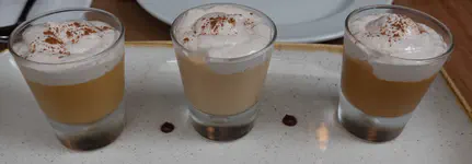 Three Limeña suspira. Lucuma, chirimoya, and manjar blanco.