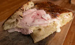 Ham and cheese on foccacia