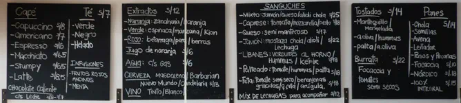 The menu