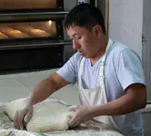 That's a super soft ultra hydrated dough he's working
