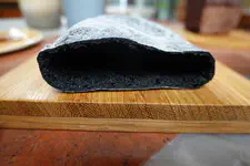Bread made from andean grains and squid ink