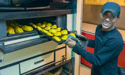Salteñas being baked