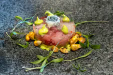 Ceviche with liquid nitrogen leche de tigre