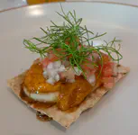 Lima bean puree, port toffee and chalaquita