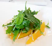 Squash and sorrel with orange