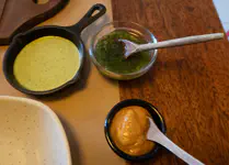 Mayonnaise with culantro, chimichurri, and ají