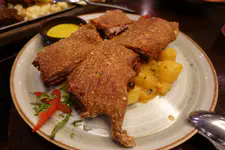 Crispy fried guinea pig. Delicious!